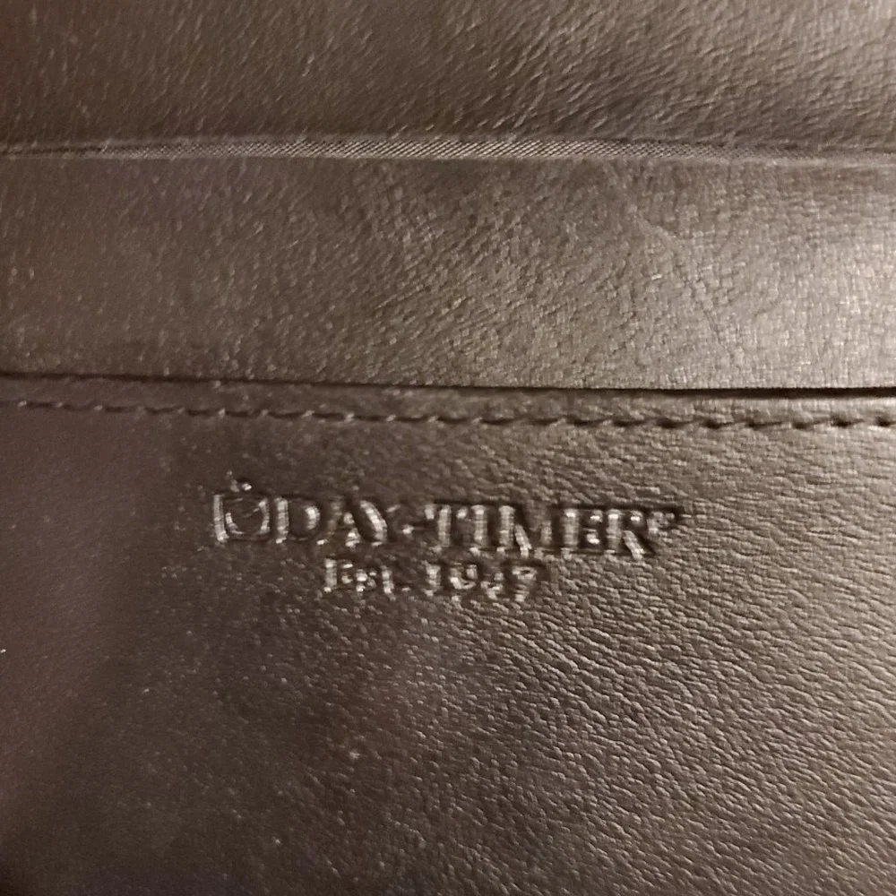 Day-Timer Black Leather Refillable Planner, Used in Fair Condition